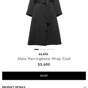 Alaia herringbone wrap coat ankle length 2023